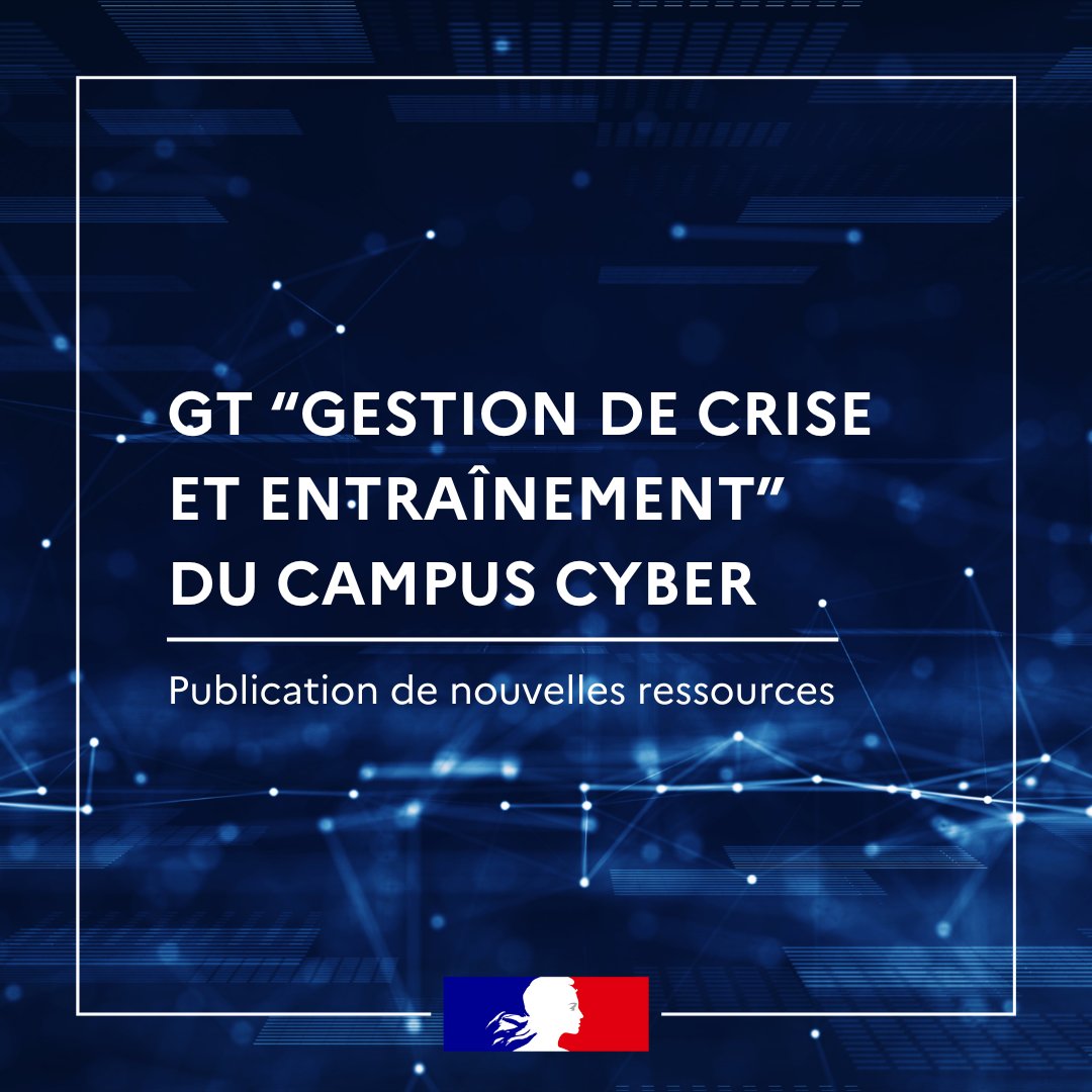 📚Le groupe de travail « Gestion de Crise et Entraînement » au Campus Cyber, piloté par l'ANSSI et des associations professionnelles, publie de nouvelles ressources pour soutenir les organisations dans la gestion des crises #cyber.

En savoir plus sur :
🔗cyber.gouv.fr/actualites/le-…