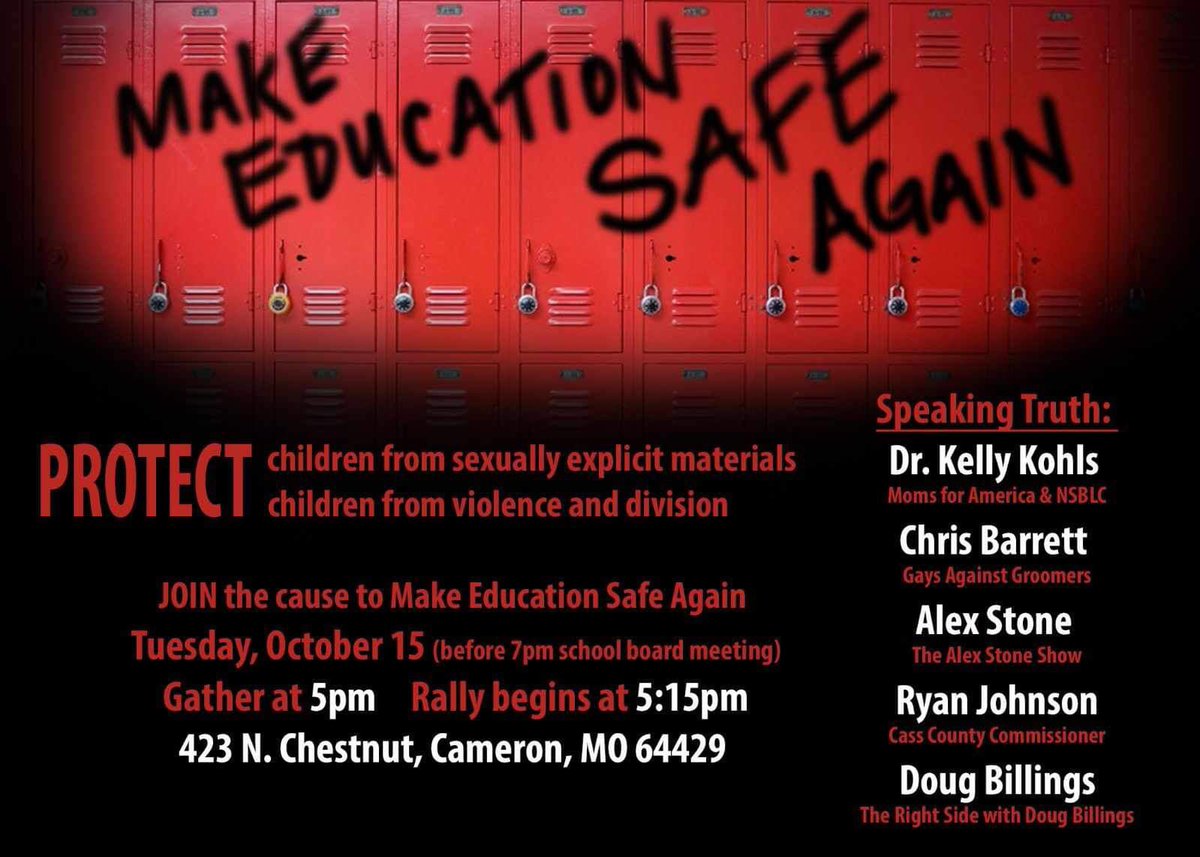 MOtransparency's tweet image. Press conference today in Cameron, MO to discuss the harm that dozens and dozens of the sexually explicit books I. Our schools do to children.