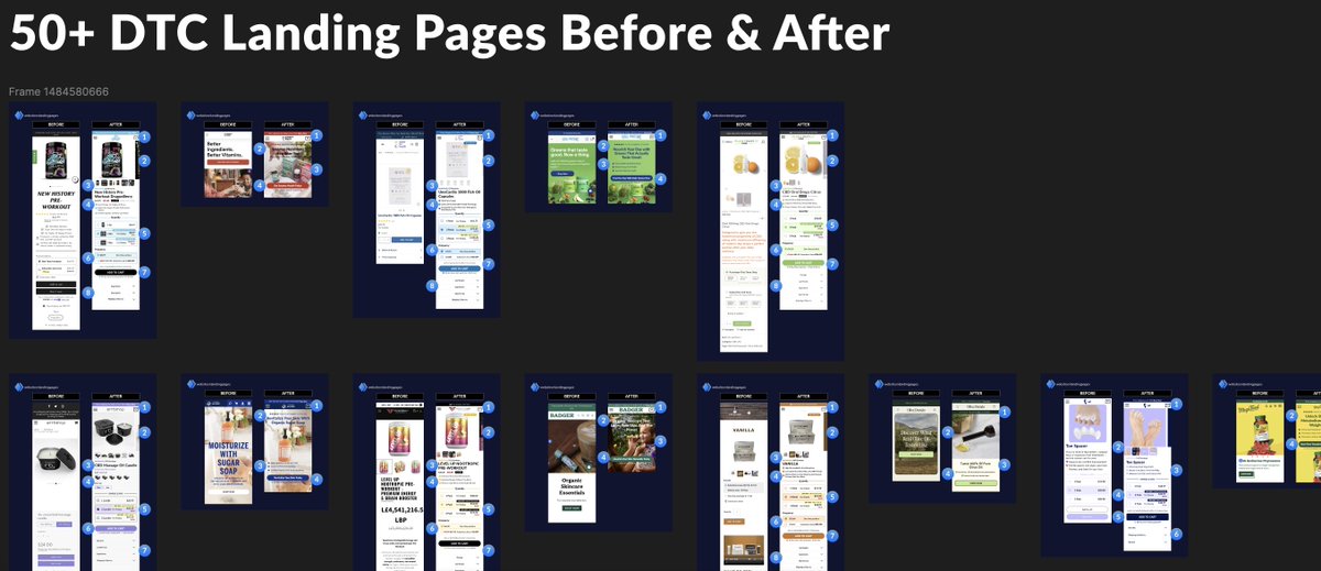 I've compiled 50+ Landing Page Before/Afters in a single file.    

This Figma file is yours for FREE.     

Like + Comment "CRO" and I'll send it to you  (must be following)    

RT is appreciated