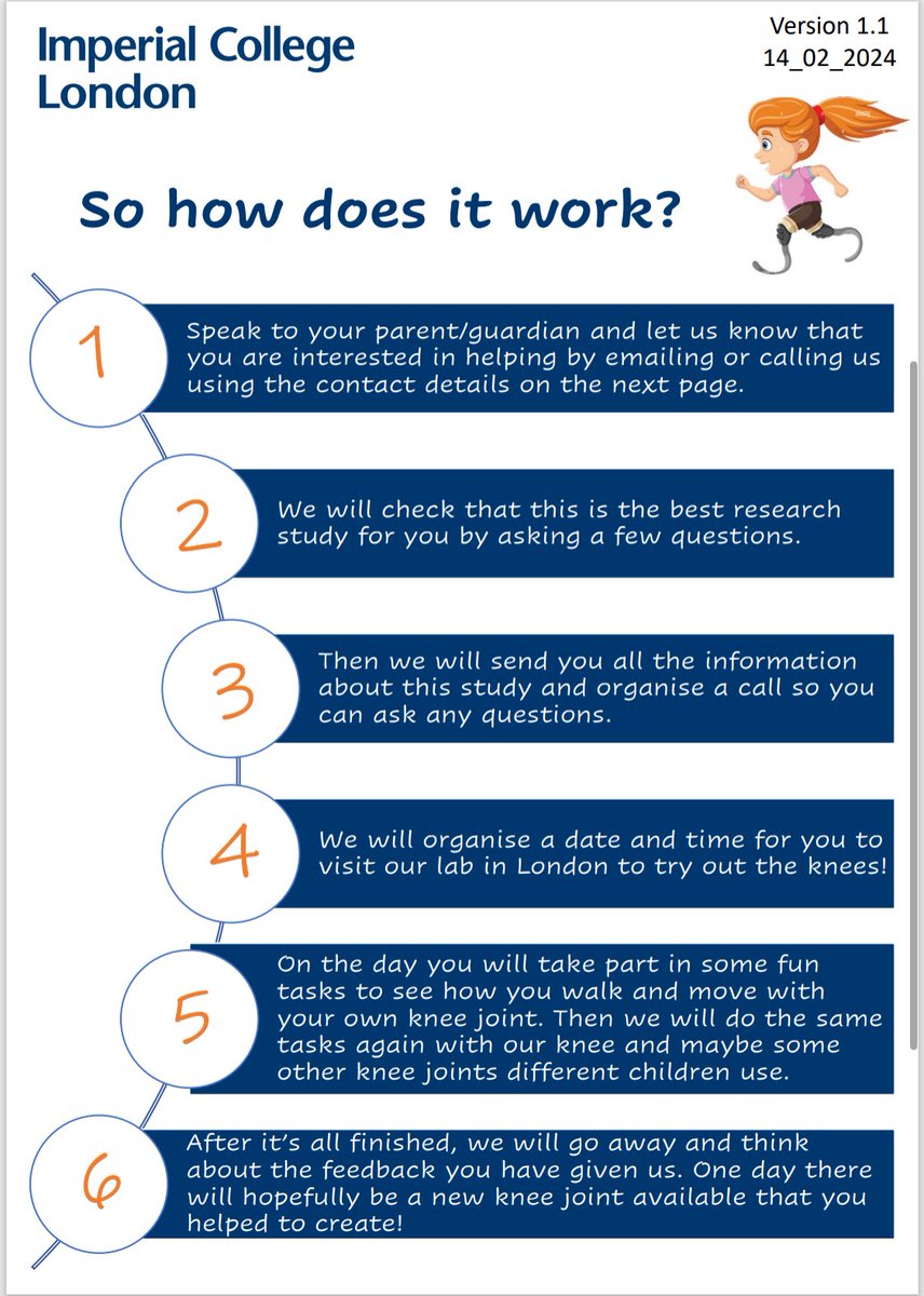 CaitlinEdgar_'s tweet image. ❗️New Prosthetic Knee for Children ❗️
There is still time to join the story and try out our new knee joint! Our first few trials have gone super well and we are already implementing your feedback! If you know a child or young person with lower limb loss, please share 🦿