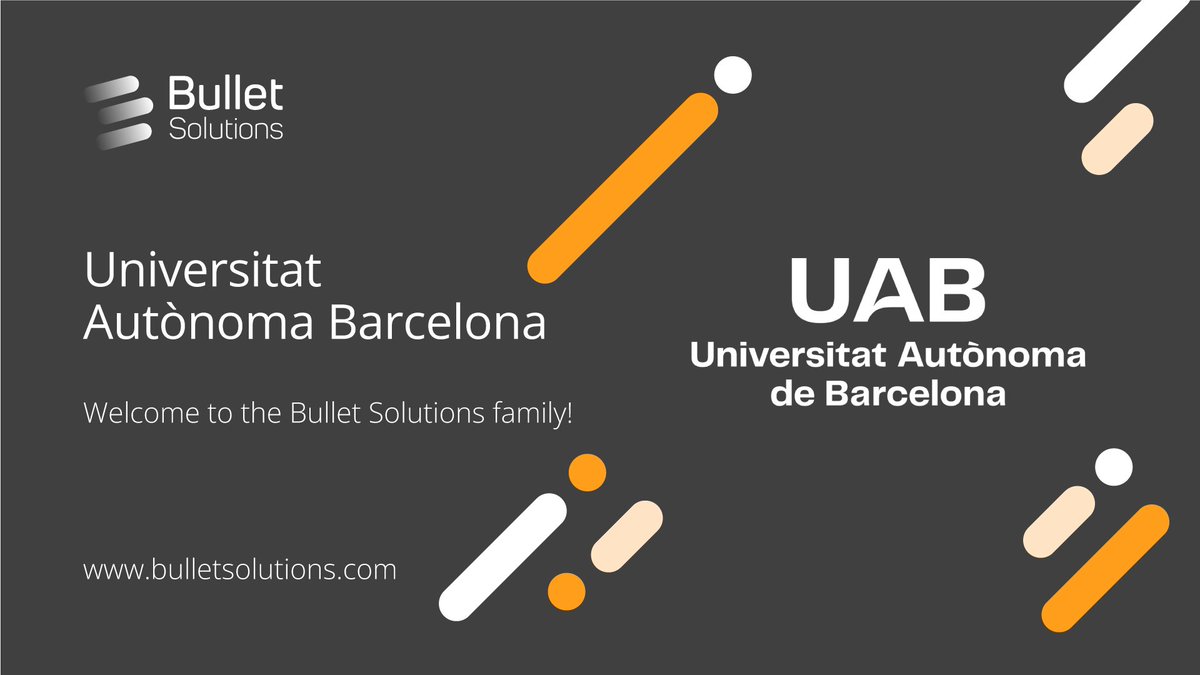 bulletsolutions's tweet image. We are very proud to welcome @UABBarcelona to the @bulletsolutions ' family!

Surely the timetabling and scheduling processes will be dramatically optimized and will strongly impact success!
#Timetabling
#scheduling
#university