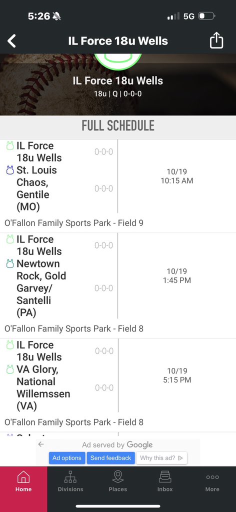 brookbigger07's tweet photo. schedule for this weekend! first fall tournament in 18s! @SaraEmerich @MU_SpartanSB https://t.co/dw5okyrABX