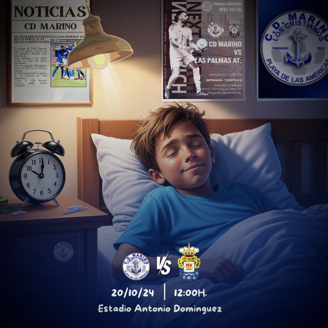 Esta semana jugamos en casa 🏠 💙

🆚 @udlp_cantera 

⏰ 12:00.

🏟️ Estadio Antonio Domínguez.

#futbol #cdmarino #cantera #udlasoalmas #fift
#tercerarfef #rfef #tenerife #playadelasamericas
