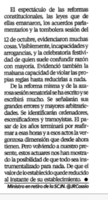 Les comparto mi artículo de hoy en El Universal. Saludos.