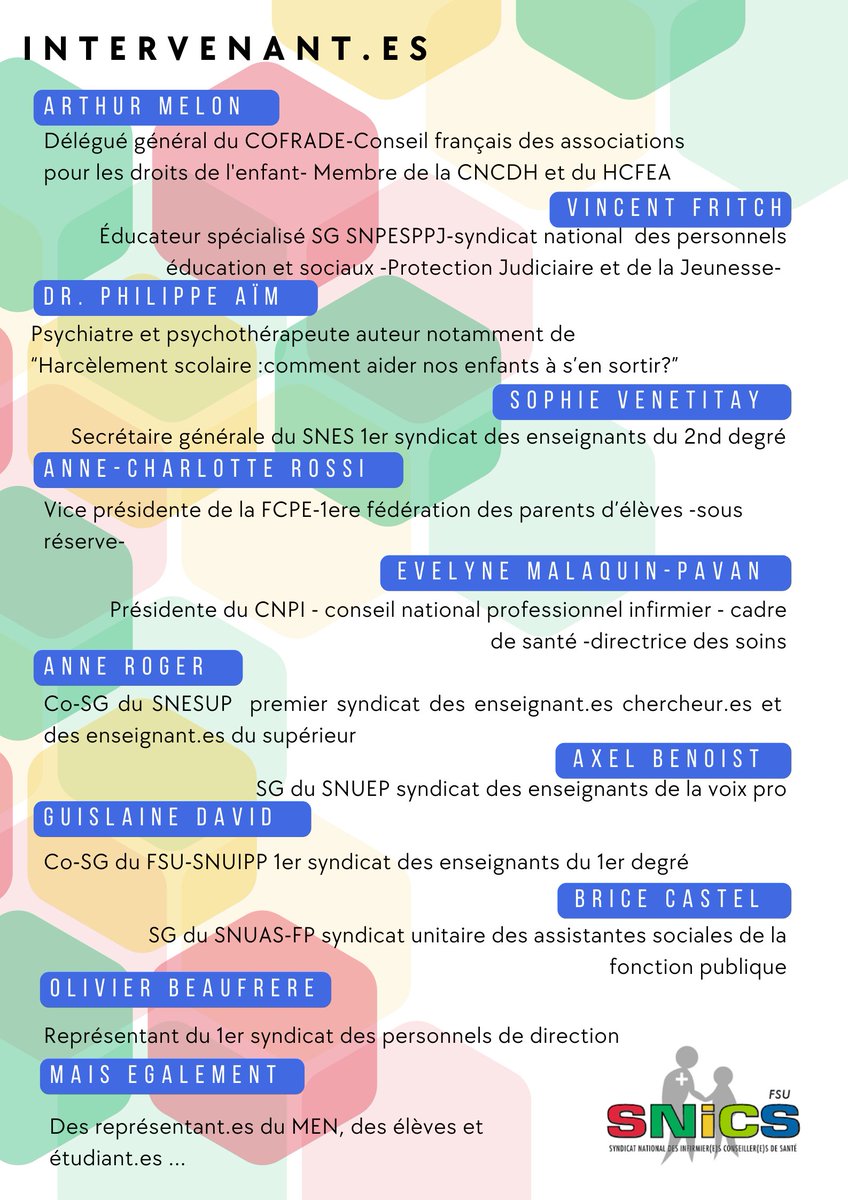 SNICS_FSU's tweet photo. Le 14 novembre Réunissons-nous pour parler #Santé à l'école avenir et enjeux pour tous les élèves, https://t.co/i7qFFT0pgf en présence de nombreux invités,présentiel ou visio @FsuNationale 
@USLSyndicat
@FCPE_nationale
@COFRADEnfant
@CNP_Infirmier
@snpden 
https://t.co/gSJZNMrud2 https://t.co/ANQYDIG0ys