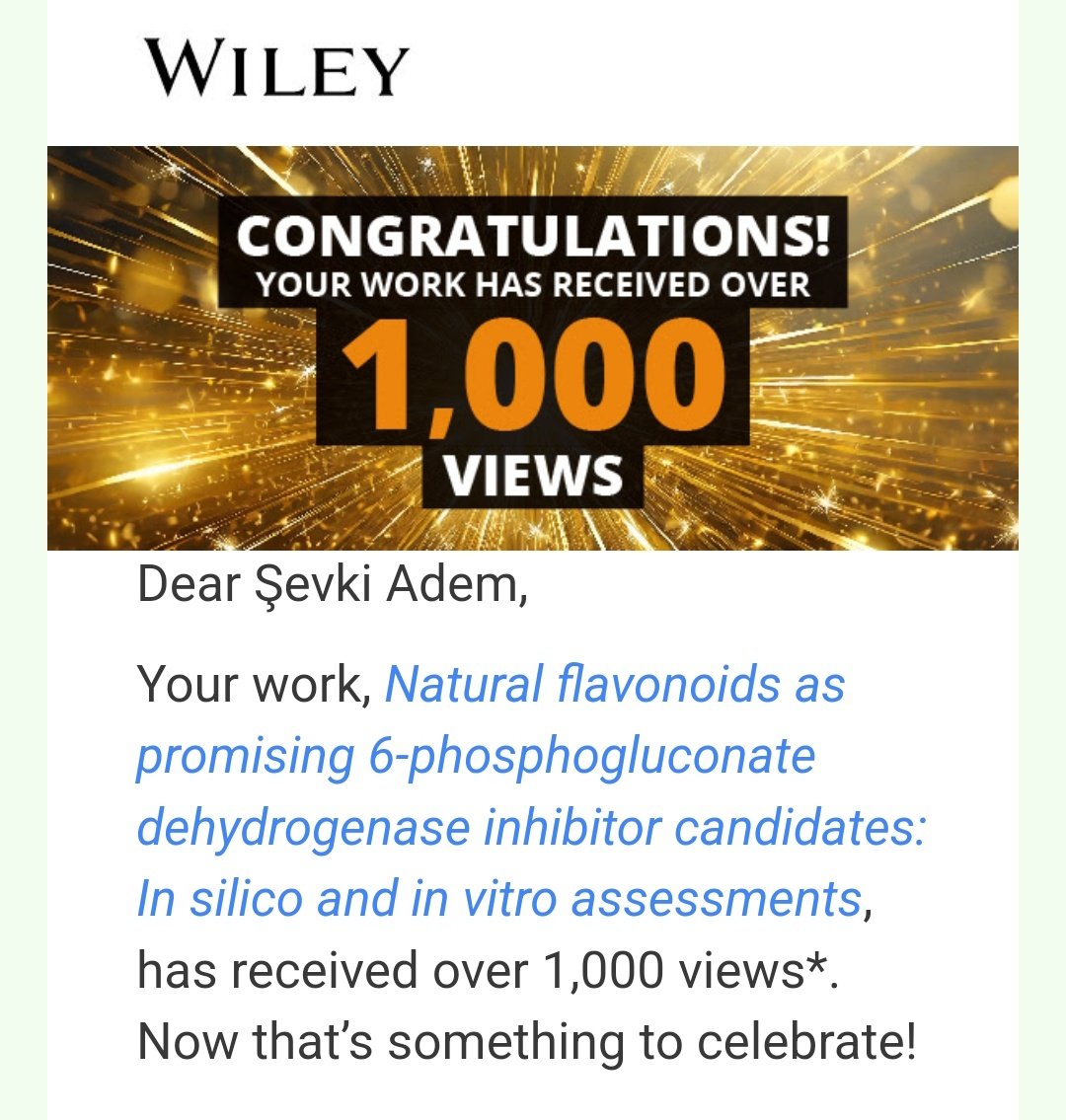 sevkiadem's tweet image. Akademik çalışmamız yılını doldurmadan 1000 den fazla görüntülenmiş.
Thanks @wileyinresearch

onlinelibrary.wiley.com/doi/10.1002/ar… #ViewsMilestone