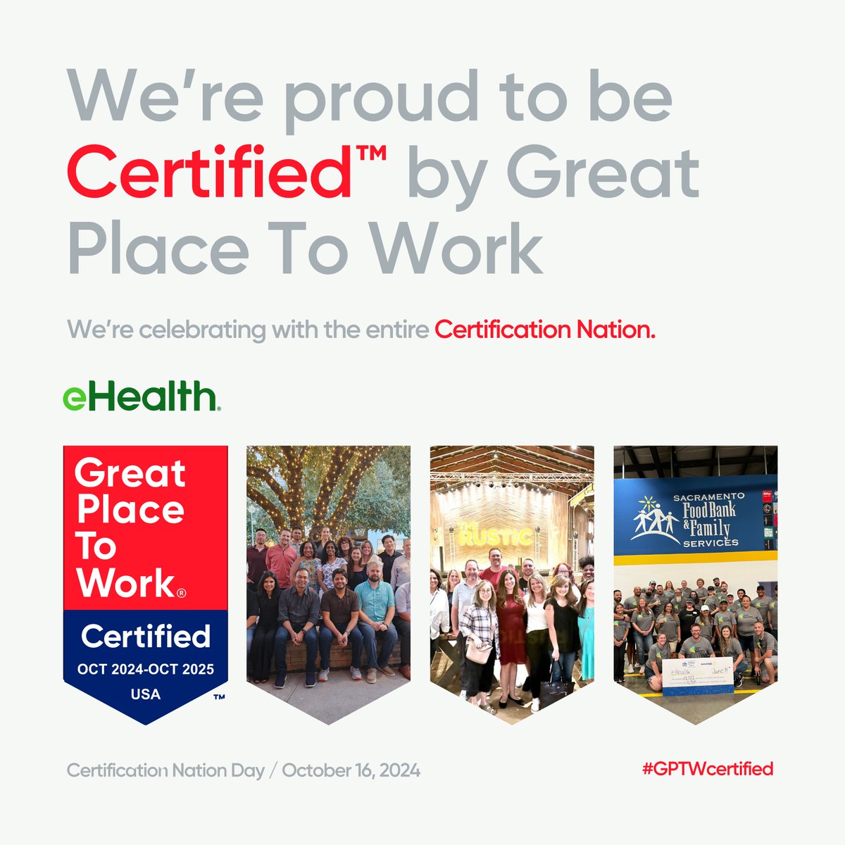 eHealth.com (@ehealth) on Twitter photo We're a Great Place to Work! 🥳 Proud to share that we're #GTPWcertified by <a href="/GPTW_US/">Great Place To Work</a>. Our employees make a difference in the lives of beneficiaries every day, while contributing to our culture of trust, transparency, flexibility and inclusivity. greatplacetowork.com/certified-comp… We're a Great Place to Work! 🥳 Proud to share that we're #GTPWcertified by <a href="/GPTW_US/">Great Place To Work</a>. Our employees make a difference in the lives of beneficiaries every day, while contributing to our culture of trust, transparency, flexibility and inclusivity. greatplacetowork.com/certified-comp…
