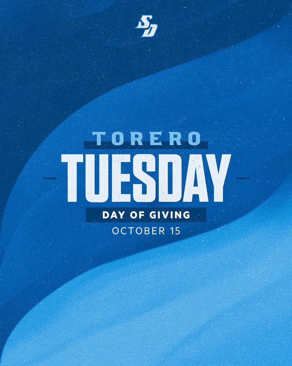 It’s officially Torero Tuesday!

Join us today as we raise funds to support all 17 of our athletic programs.

🔗: bit.ly/3Ybt6Qi

<a href="/ToreroAthFund/">Torero Athletic Fund</a> | #GoToreros