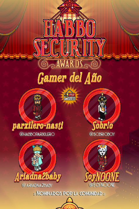 HabboSecurity (@eshabbosecurity) on Twitter photo 🏆4ª CATEGORÍA: "GAMER DEL AÑO"🏆
Nominados:
parxilero-nasti (<a href="/habboparxilero/">Parxileronasti habbo</a>)
Sobr!o (<a href="/sobrioboy/">Sobr!o</a>)
Ariadna2baby (<a href="/ariadna2baby/">Ariadna2baby</a>)
SoyNOONE (<a href="/SoyNOONE/">SoyNOONE</a>)
Vota a tu favorit@ en la encuesta dentro de la "Central 11vo. Aniversario" de ESHabboSecurity🗳️ Link de sala:➡️ 🏆4ª CATEGORÍA: "GAMER DEL AÑO"🏆
Nominados:
parxilero-nasti (<a href="/habboparxilero/">Parxileronasti habbo</a>)
Sobr!o (<a href="/sobrioboy/">Sobr!o</a>)
Ariadna2baby (<a href="/ariadna2baby/">Ariadna2baby</a>)
SoyNOONE (<a href="/SoyNOONE/">SoyNOONE</a>)
Vota a tu favorit@ en la encuesta dentro de la "Central 11vo. Aniversario" de ESHabboSecurity🗳️ Link de sala:➡️