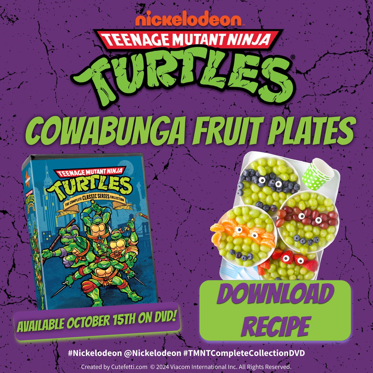 SHELL-ebrate Teenage Mutant Ninja Turtles: The Complete Classic Series Collection available on DVD NOW! Cowabunga!!! 🎉 AD

I’m turtle-y 🐢 excited to share fun Cowabunga Fruit Plates to get the fun started. 💚

Download recipe ▶️ bit.ly/TMNTFruitPlate for your watch parties!