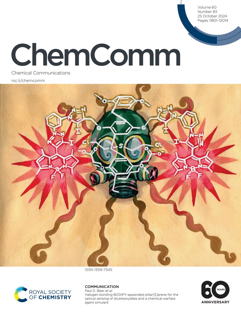 Jamie Wilmore (@wilmorechem) on Twitter photo Great to see our recent paper on halogen bonding pillararenes for pollutant sensing #onthecover of the latest issue of <a href="/ChemCommun/">Chemical Communications</a>!
Huge thanks to the talented Gurshinder from <a href="/ChemLangton/">Langton Research Group</a> for the amazing artwork!
pubs.rsc.org/en/content/art…
<a href="/OxfordChemistry/">Oxford Chemistry</a> <a href="/OxICFM/">OxICFM</a> <a href="/TrinityOxford/">Trinity College</a> Great to see our recent paper on halogen bonding pillararenes for pollutant sensing #onthecover of the latest issue of <a href="/ChemCommun/">Chemical Communications</a>!
Huge thanks to the talented Gurshinder from <a href="/ChemLangton/">Langton Research Group</a> for the amazing artwork!
pubs.rsc.org/en/content/art…
<a href="/OxfordChemistry/">Oxford Chemistry</a> <a href="/OxICFM/">OxICFM</a> <a href="/TrinityOxford/">Trinity College</a>
