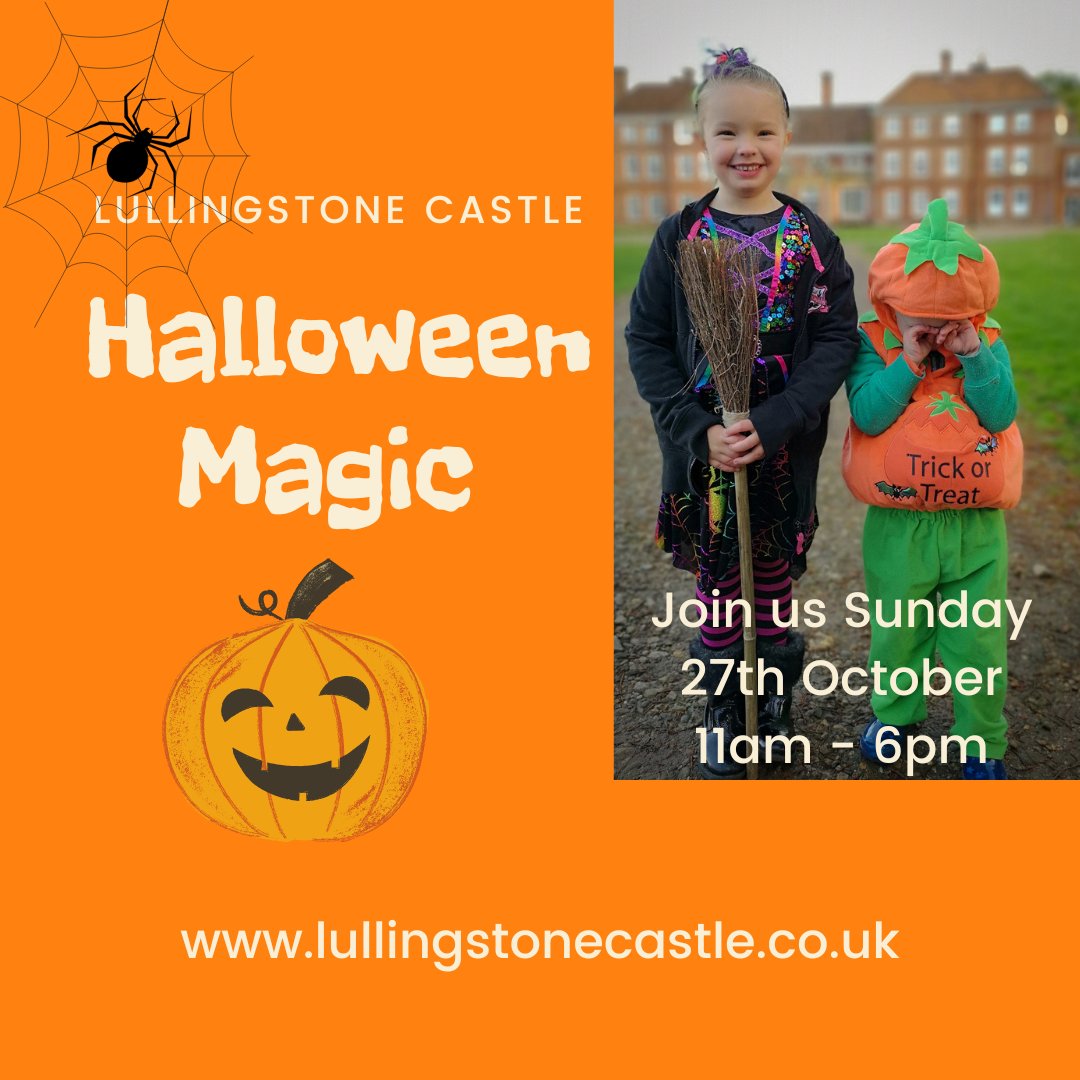 🎃SAVE THE DATE🎃 Join us for the last day of the 2024 season with our Halloween Magic event - Adults £12.50 &amp; under 16's FREE bit.ly/2kx8ZKE #HappyHalloween2024 #pumpkincarving #spookygardentours #lullingstonecastle