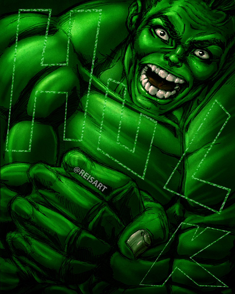 ReisArt's tweet photo. 🟢HULK🟢Art by: Reisart🔥#reisart #commissions #originalart #traditionalart #comicscollectors #comics #superhero  #avengers #hulk #brucebanner #marvelcomics #marvel https://t.co/c8Nj6LZS1c