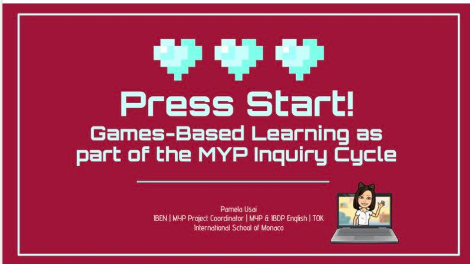 Pamela_Usai's tweet image. T-3 to #IBGC2024 Budapest! Can't believe I get to share my love of all things games within an educational context in my breakout session: Press Start! Games-Based Learning within the MYP Inquiry Cycle ๐ฎ. Especially grateful to @ISMonaco in supporting my passion. @VipulaSharma1