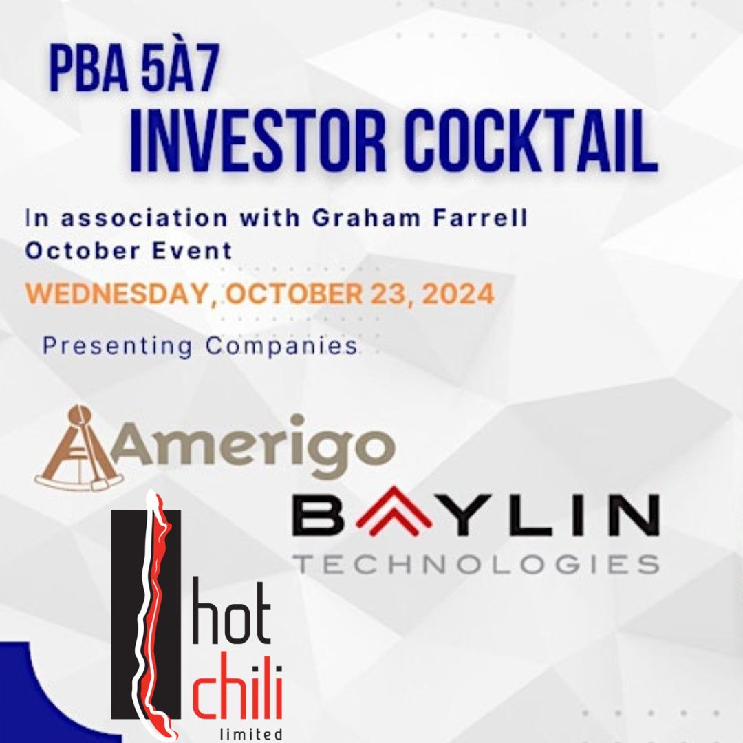 Join us for an exclusive investor event featuring  Baylin Technologies, Amerigo Resources. Hot Chili Ltd will be part of the event on Oct. 23rd  5-7pm. Register for a chance to win tickets for the Montreal Canadiens. Registration required. See more: buff.ly/3BEv6sr.