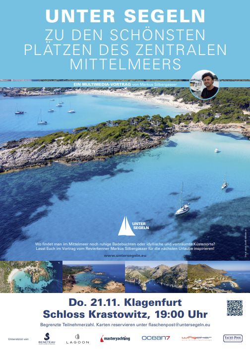 UnterSegeln's tweet photo. Jetzt anmelden für Do, 21.11.2024 in 9020 Klagenfurt: Multimedia-Segelvortrag: UNTER SEGELN zu den schönsten Plätzen des zentralen Mittelmeers…  https://t.co/hJw3NsOf9Z… #vortrag #segeln #reisevortrag #klagenfurt #kärnten #inspiration #untersegeln #SchlossKrastowitz https://t.co/SQ5kTGGdZ1
