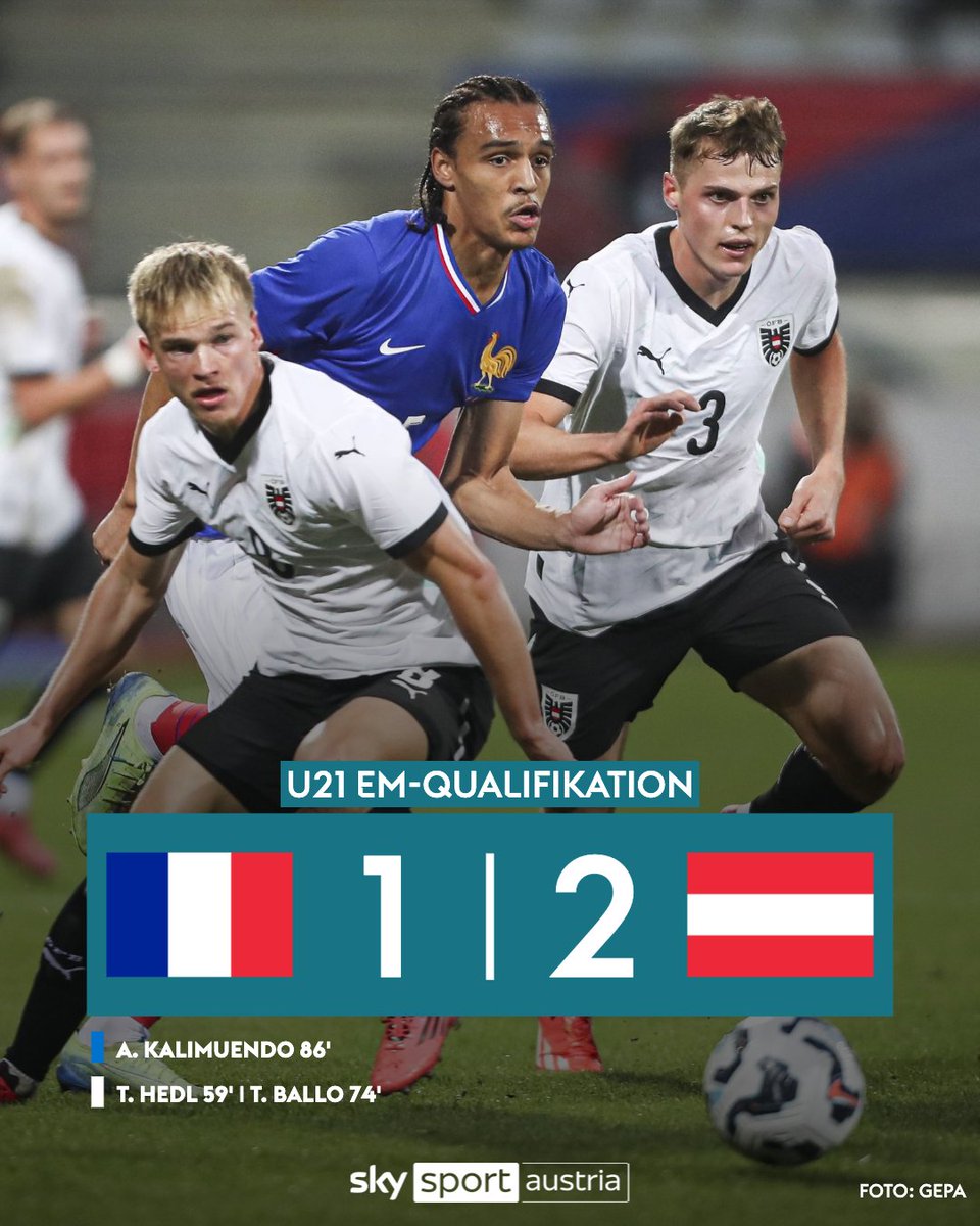 SkySportAustria's tweet photo. Schönes Abschiedsgeschenk für Werner Gregoritsch: Sein U21-Team schlägt zum Abschluss der EM-Qualifikation Frankreich mit 2:1! 🇦🇹 🇫🇷
https://t.co/Iq4z48ZAdV
#U21 #EMQuali #FRAAUT #Gregoritsch #ÖFB https://t.co/Boe3kbIits