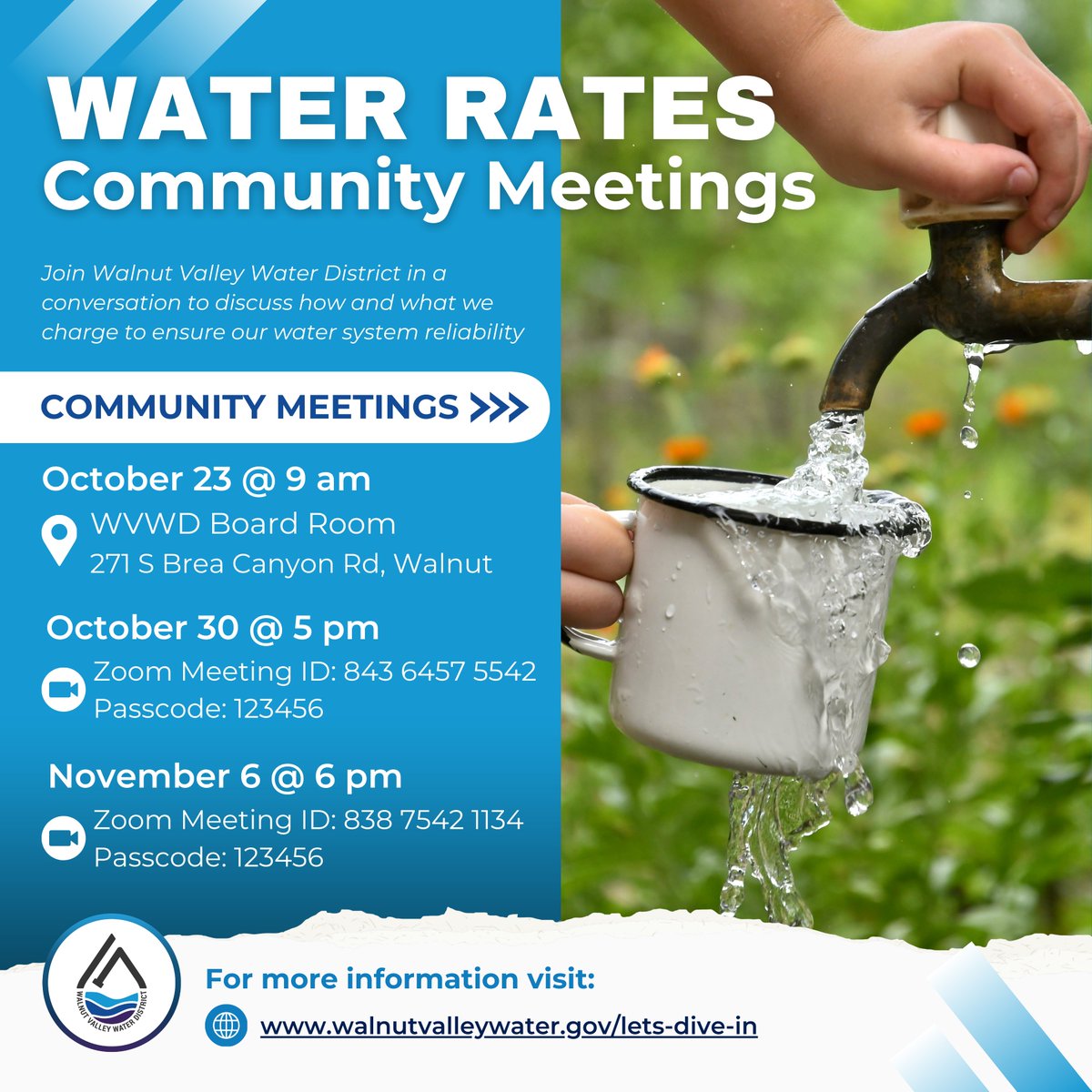 Dive into the world of water! 💧
🔗Learn more at walnutvalleywater.gov/lets-dive-in
#LetsDiveIn #TapIntoWVWD
