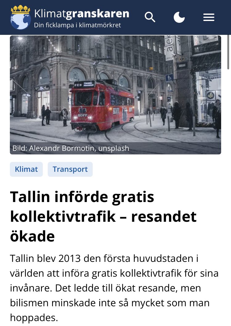 I Sverige har man valt att gå åt helt andra hållet. Nästan samtliga regioner har i år höjt taxorna i kollektivtrafiken. Och samtidigt som regeringen öst miljarder över bensin och diesel har man skurit ner på stöd till kollektivtrafiken.