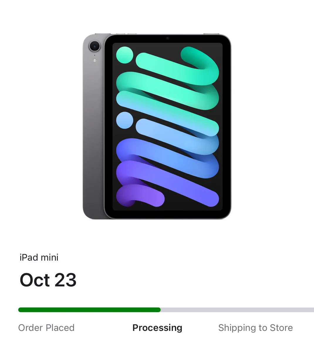 Oct 23 pickup date for iPad mini