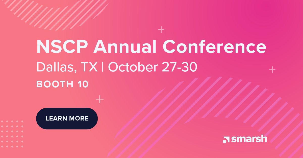 The 2024 NSCP National Conference is coming up this October in Dallas, TX, and you can catch us there! Stop by Booth #10 to learn how Smarsh solutions can empower your firm and compliance team.