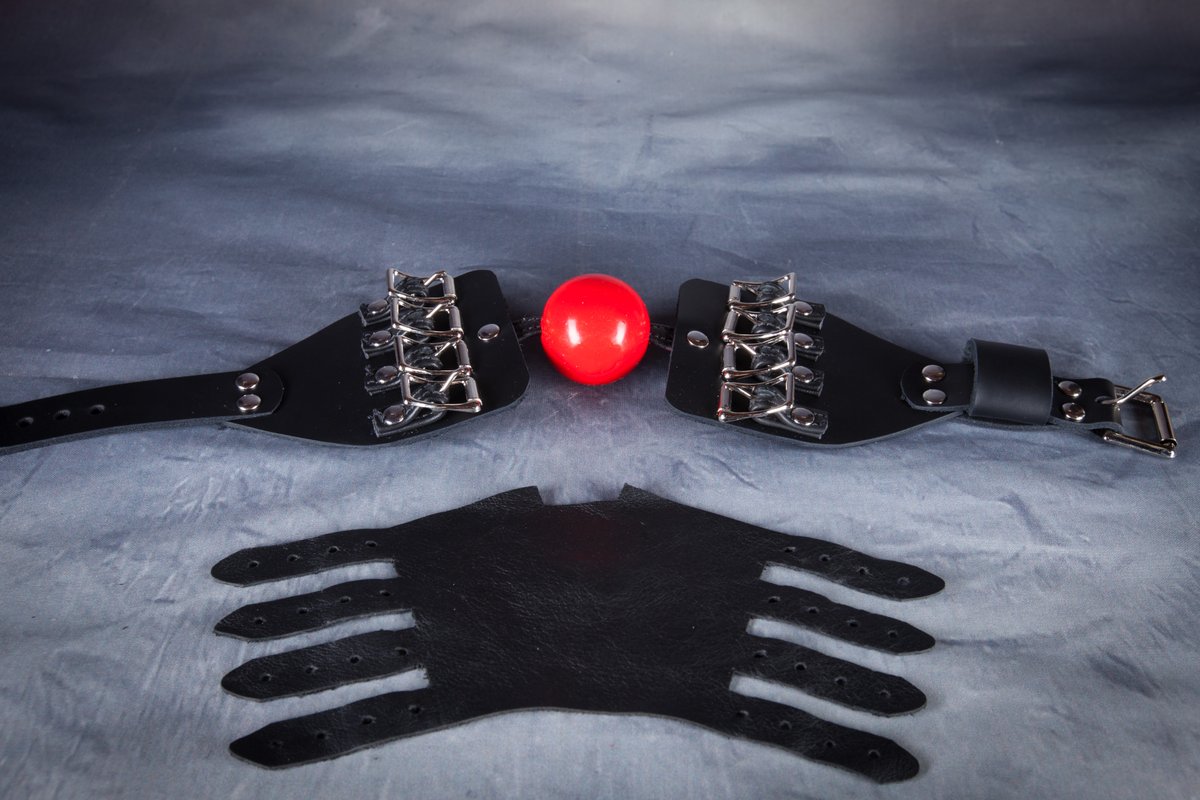 Inspired by and named after a famous fetish artist, the Bishop gag is certainly a striking piece! It comes with your choice of gag ball and features a single strap harness that secures comfortably behind the neck. bllenterprises.com #bdsm #panelgag #ballgag