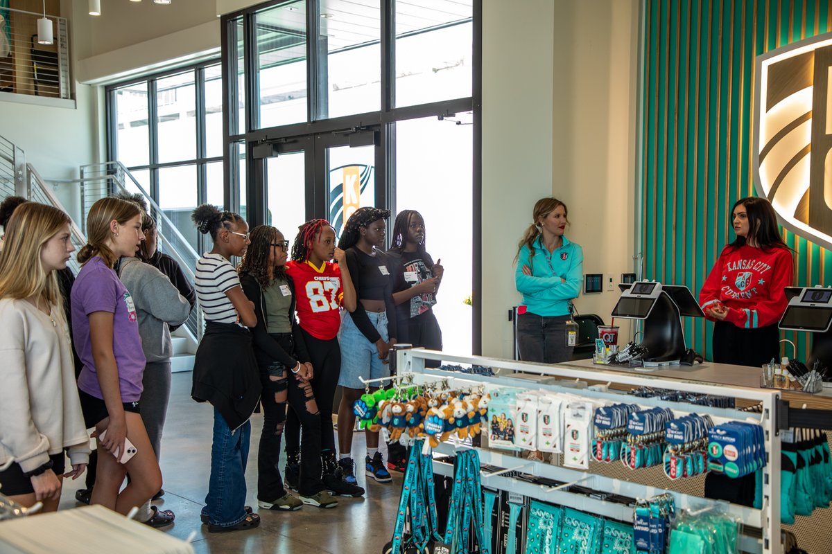 NKCSchools's tweet photo. Last week, 50 8th-grade girls attended the "In Her Boots" event at CPKC Stadium, hosted by @thekccurrent, @Google, &amp; @NKCEdFoundation! They toured the stadium, listened to an inspiring panel, and will be recognized at the Oct. 19 match. 📷 More photos: https://t.co/BzMvbuUGga https://t.co/nP3yG35mjm