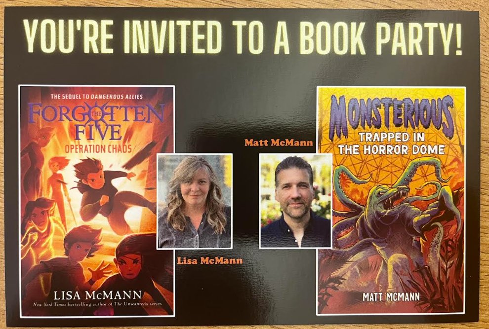Warwick Elementary School CBSD (@cbwarwickelem) on Twitter photo Authors Lisa & Matt McMann visited Warwick today!
You're invited to their Book Party tonight!
- Tuesday, October 15th from 6:00-7:30PM
- At the Doylestown Bookshop
You'll have a chance to win autographed books, gift cards, or free swag!
Thank you <a href="/CBckehan/">Chris Kehan</a> for organizing! 📚 Authors Lisa & Matt McMann visited Warwick today!
You're invited to their Book Party tonight!
- Tuesday, October 15th from 6:00-7:30PM
- At the Doylestown Bookshop
You'll have a chance to win autographed books, gift cards, or free swag!
Thank you <a href="/CBckehan/">Chris Kehan</a> for organizing! 📚
