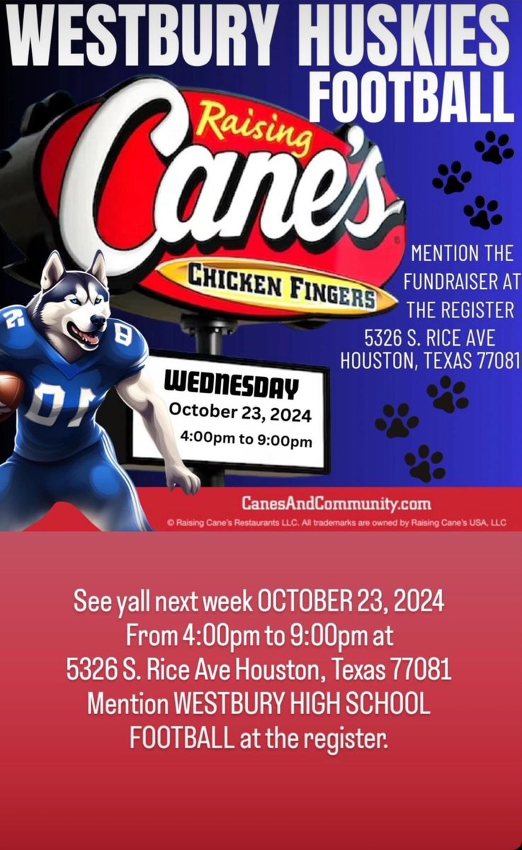 Come Support The Westbury Huskies‼️