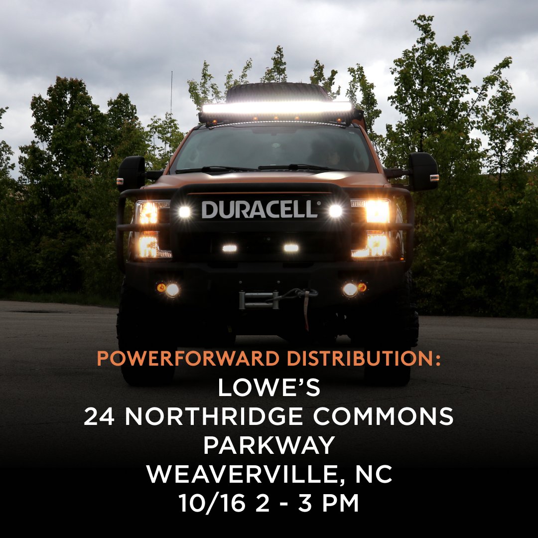 Duracell's tweet image. #PowerForward will be deploying in #Weaverville to aid those impacted by #Helene. Please stay safe and follow us on X and Facebook for live updates.