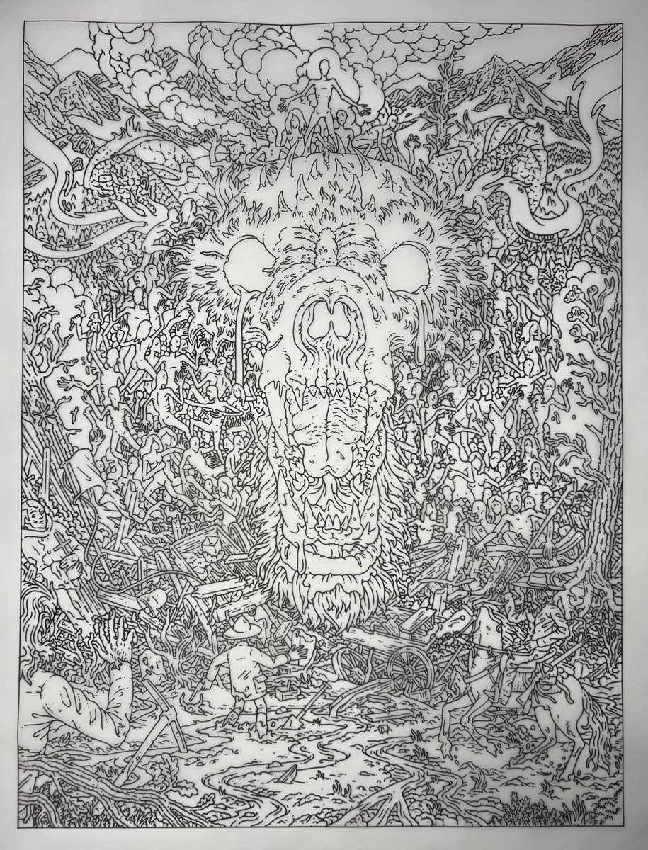 Mother Lode. 2024. Ink on Paper. 
ericnyquist.com

#drawing #ericnyquist #inktober #westernart