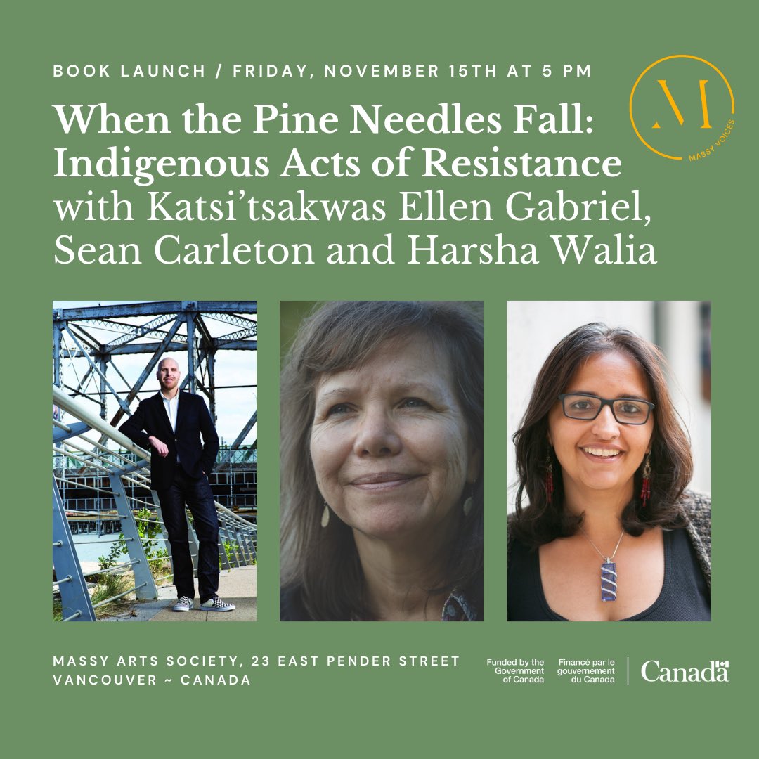 Massy Arts Society (@massyarts) on Twitter photo On Fri, Nov. 15th at 5 pm, join Massy Arts, Katsiātsakwas Ellen Gabriel, <a href="/SeanCarleton/">Sean Carleton</a> & <a href="/HarshaWalia/">@harshawalia.bsky.social</a> for the launch of "When the Pine Needles Fall: Indigenous Acts of Resistanceā. This will def. sell out, so register soon!
eventbrite.ca/e/when-the-pin⦠On Fri, Nov. 15th at 5 pm, join Massy Arts, Katsiātsakwas Ellen Gabriel, <a href="/SeanCarleton/">Sean Carleton</a> & <a href="/HarshaWalia/">@harshawalia.bsky.social</a> for the launch of "When the Pine Needles Fall: Indigenous Acts of Resistanceā. This will def. sell out, so register soon!
eventbrite.ca/e/when-the-pinā¦
