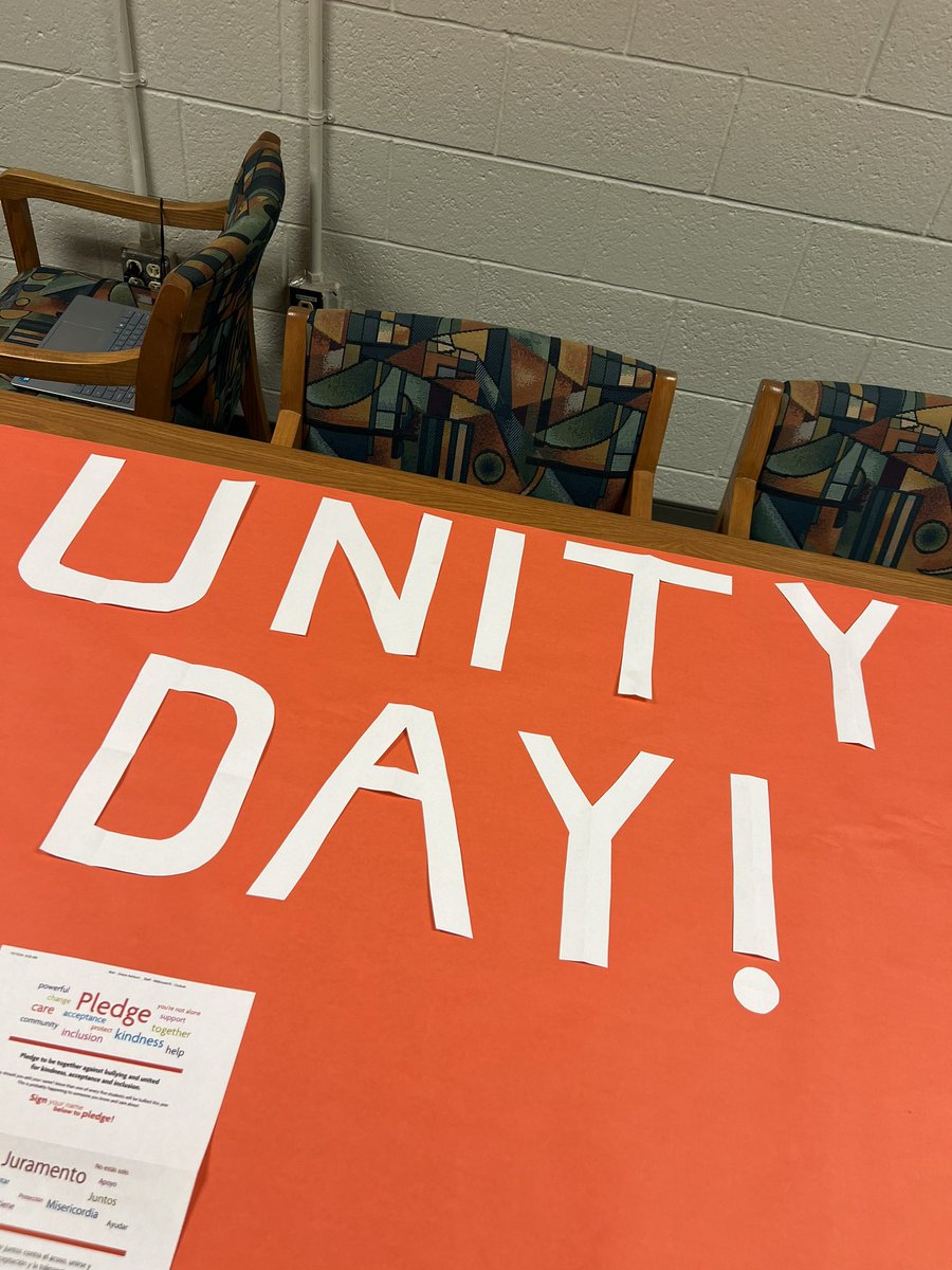 Wildcats! Here is a sneak peak of what’s happening for Unity Day tomorrow! Make sure to show your support and pledge to Stand Up and Speak Out against bullying! Wear some orange and stop by to sign our pledge! #bullyingprevention <a href="/WakeSchCounslor/">Wake Sch. Counselors</a> <a href="/millbrookmagnet/">Millbrook Magnet HS</a>