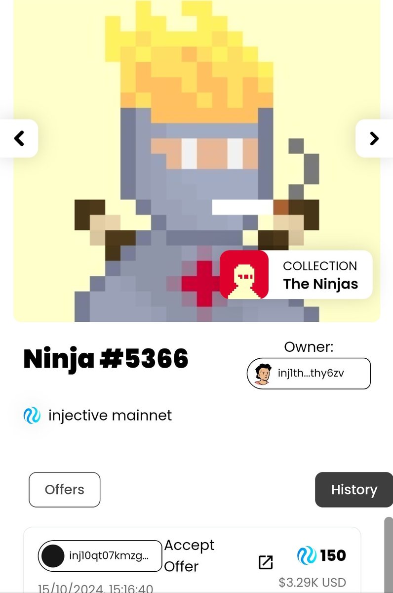 CryptoSebeq's tweet image. SOMEBODY JUST PAY FOR THAT NINJA 150 $INJ ~ 3300 $ 🤯🤯🤯