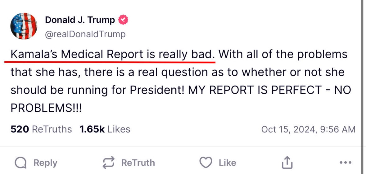 Yeah she has a condition that can cause mild swelling and skin irritation AND seasonal allergies *gasp* Meanwhile you had a 39 minute episode of dementia-induced delirium last night, can’t formulate a coherent sentence, and think Election Day is on January 5th.
#TrumpIsNotWell