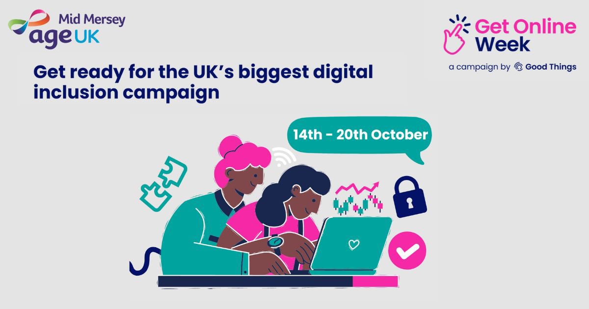 Did you know this week is #GetOnlineWeek ? 💻

This week is aimed at helping people boost their digital skills &amp; confidence in one week 🗓️ 

Head to <a href="/GoodThingsFdn/">Good Things Foundation</a> website to find out more!

And don’t forget, we offer Digital Support too for those 50 plus📱