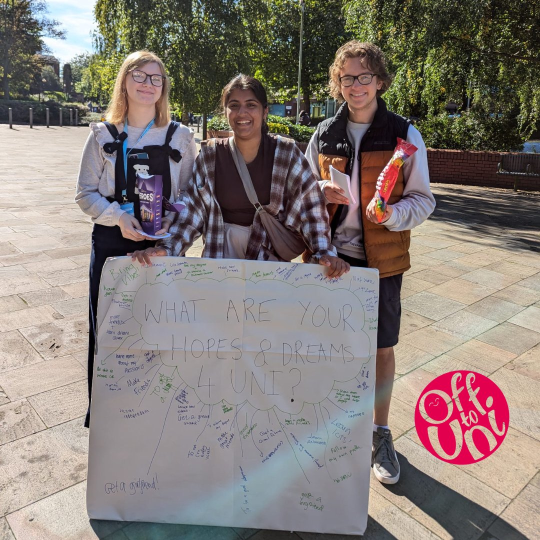 UCCF's tweet image. For the first time in three years, a student from Wolverhampton CU joined UCCF Staff and Relays for first contact evangelism during freshers' week. 

Praise God for Chloe's boldness in inviting peers to CU – will you pray that seeking students would come and meet Jesus?