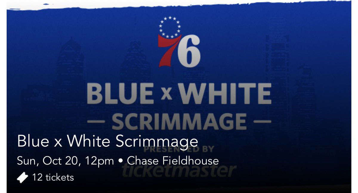 Anyone looking for Sixers Blue x White scrimmage tickets this weekend?