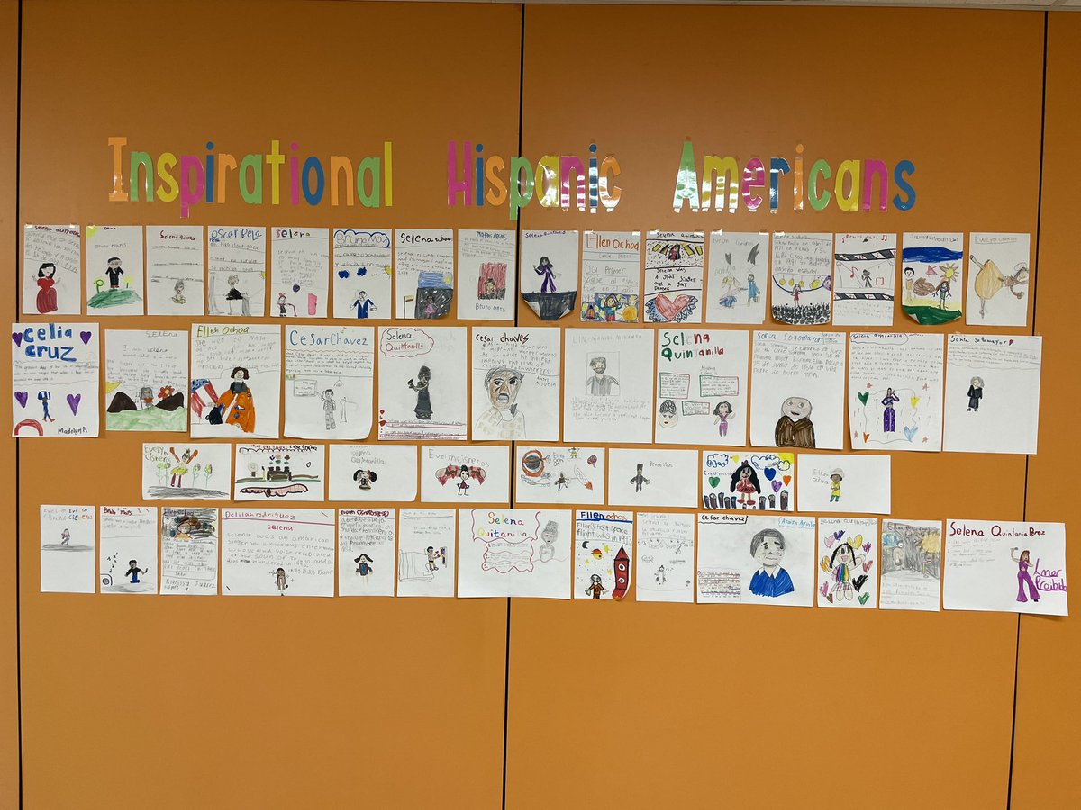 LibraryStephens's tweet photo. Students at Stephens Elementary celebrated Hispanic Heritage Month by researching and creating posters about inspirational Hispanic Americans! #AldineConnected @AldineISD @aldinelibraries @StephensES_AISD https://t.co/rhQK5vpkZE
