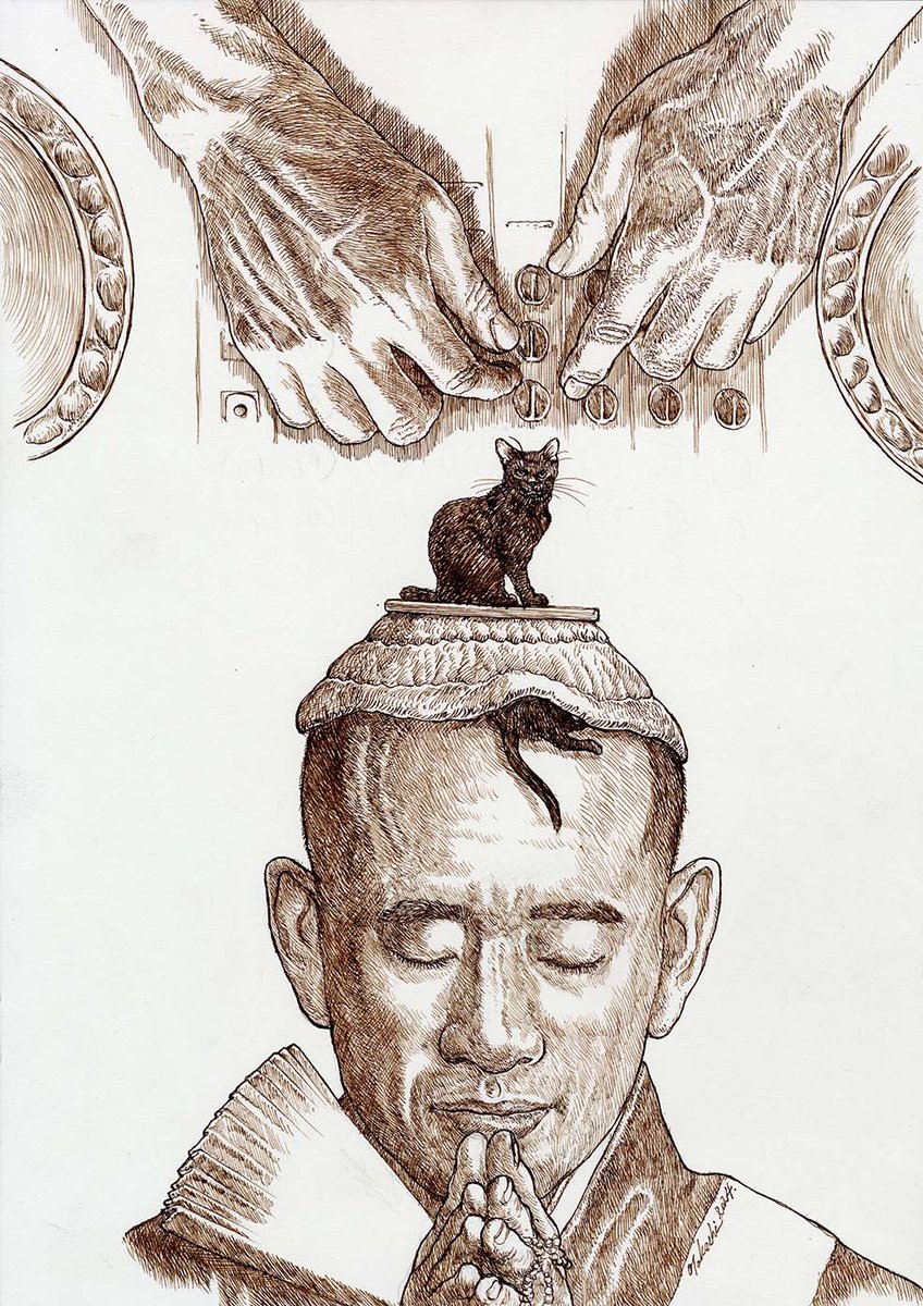 【拡散リポスト希望】
とあるお寺イベントのために、チラシのイラストレーションを描きました。
リンク先に予約フォームがあります。
docs.google.com/forms/d/e/1FAI…

①イベントタイトル：
KYOTO TEMPLE CLUB
〜HARD TECHNO  KOTATSU〜

②日時：2024年11月9日（土）13:30-19:00

③場所：浄土宗 龍岸寺