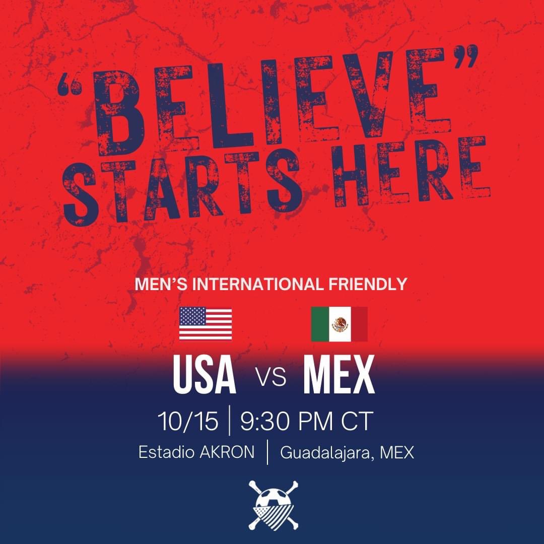 GAMEDAY!
Let’s keep our dominance against Mexico rolling on! #InPochWeTrust 

⚽️ <a href="/USMNT/">U.S. Soccer Men's National Team</a> 
⏰ 9:30pm kickoff
🆚 Mexico
📺 TNT/Max
🎉 <a href="/JohnnysTaverns/">Johnny’s Tavern</a> P&amp;L
🍺 <a href="/Boulevard_Beer/">Boulevard Brewing Co.</a> Schooners