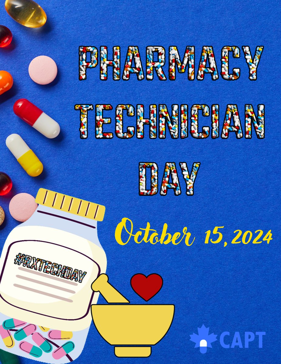 capt4u's tweet photo. ✨ HAPPY PHARMACY TECHNICIAN DAY! ✨
💊💙 Use our FREE "Technicians At Work" graphic below (using the link provided) to upload a picture of yourself, a fellow RPhT, or your incredible pharmacy team to celebrate National Pharmacy Technician Day: 🎉#capt4u
https://t.co/m8nKdVeOfi https://t.co/Vc7mPgqDIY