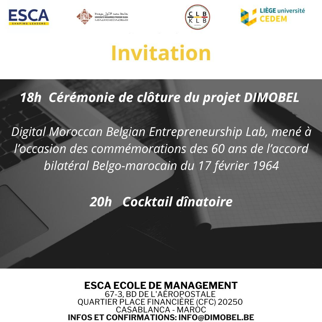 clb_klb's tweet photo. #Dimobel_60 
Ce jeudi 17 Octobre 2024 aura lieu la clôture du projet @DIMOBEL_60 sur le campus de @ESCA_EM à #casablanca 
Vous êtes les bienvenus à la cérémonie de clôture à partir de 18h. Prière de vous inscrire via le lien suivant: https://t.co/YFEVLfnIF6 
ℹ️ en images👇
🇧🇪🇲🇦 https://t.co/qVoUNpsqRf