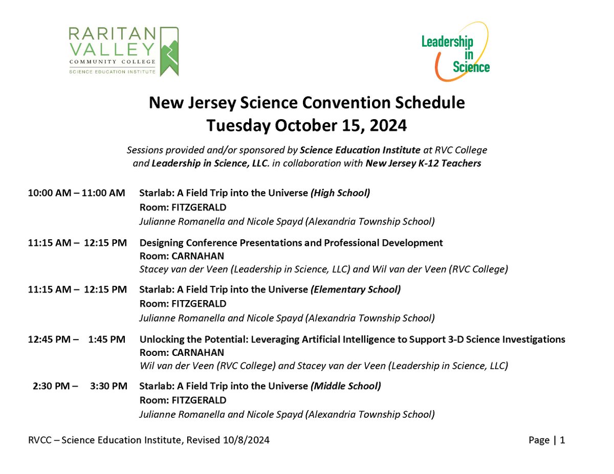 Wil van der Veen (@rvccngss) on Twitter photo Looking forward to my session with <a href="/leadinsci/">Stacey van der Veen</a> at #njsc2024 at 12:45 PM in Carnahan on Leveraging Artificial Intelligence to Support 3-D Science Investigations. <a href="/NJSCNews/">NJ Science Conv</a> <a href="/NJSTANews/">NJSTA</a> <a href="/NJSELA/">NJSELA</a> <a href="/NSTA/">National Science Teaching Association</a> <a href="/nselascience/">NSELA</a> <a href="/LearnForwardNJ/">Learning Forward NJ</a> <a href="/dr_monaghan/">Jessica Monaghan</a> Looking forward to my session with <a href="/leadinsci/">Stacey van der Veen</a> at #njsc2024 at 12:45 PM in Carnahan on Leveraging Artificial Intelligence to Support 3-D Science Investigations. <a href="/NJSCNews/">NJ Science Conv</a> <a href="/NJSTANews/">NJSTA</a> <a href="/NJSELA/">NJSELA</a> <a href="/NSTA/">National Science Teaching Association</a> <a href="/nselascience/">NSELA</a> <a href="/LearnForwardNJ/">Learning Forward NJ</a> <a href="/dr_monaghan/">Jessica Monaghan</a>