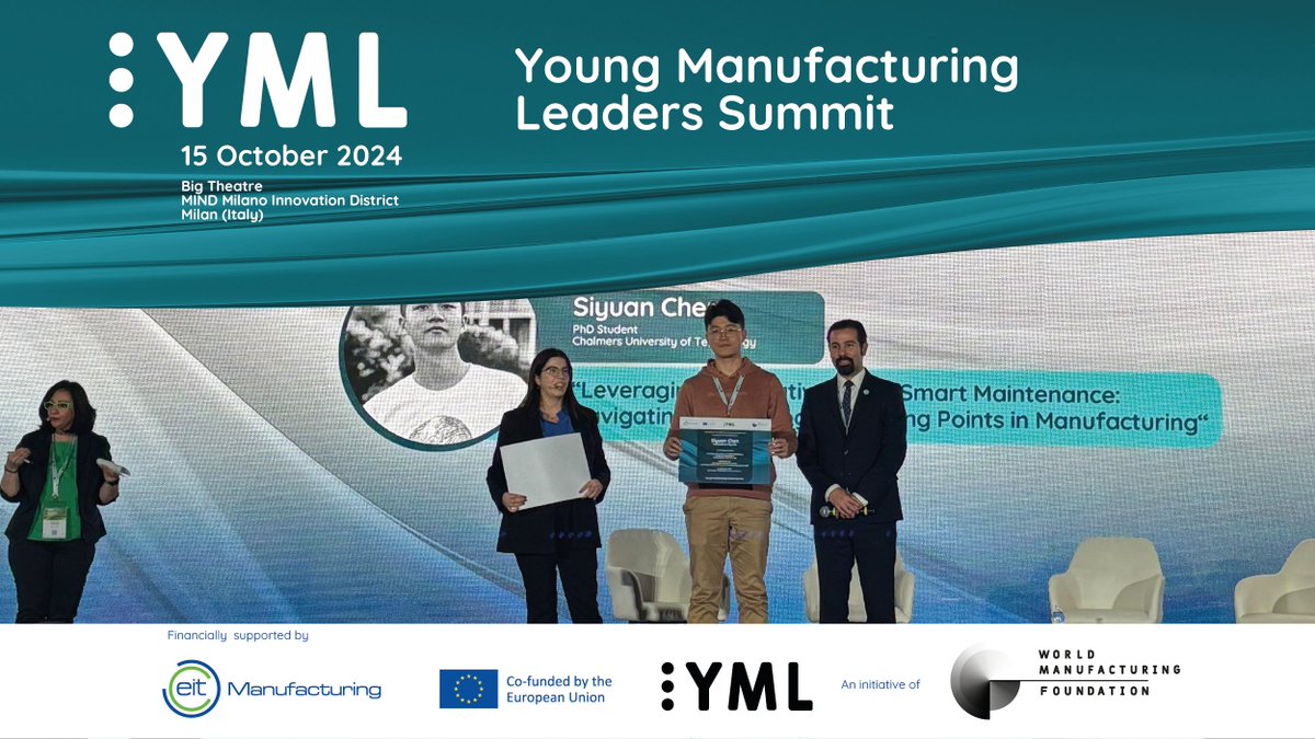 THE_WMF's tweet photo. Congratulations to the four Young Manufacturing Leaders honoured at #WMF2024: Siyuan Chen, Sandra Jaksic, Patrick Bründl, and Miran Ghafoori, for their outstanding thematic case studies on the future of manufacturing, featured in the 2024 World Manufacturing Report!
#YML https://t.co/Jpkwr6oJZn
