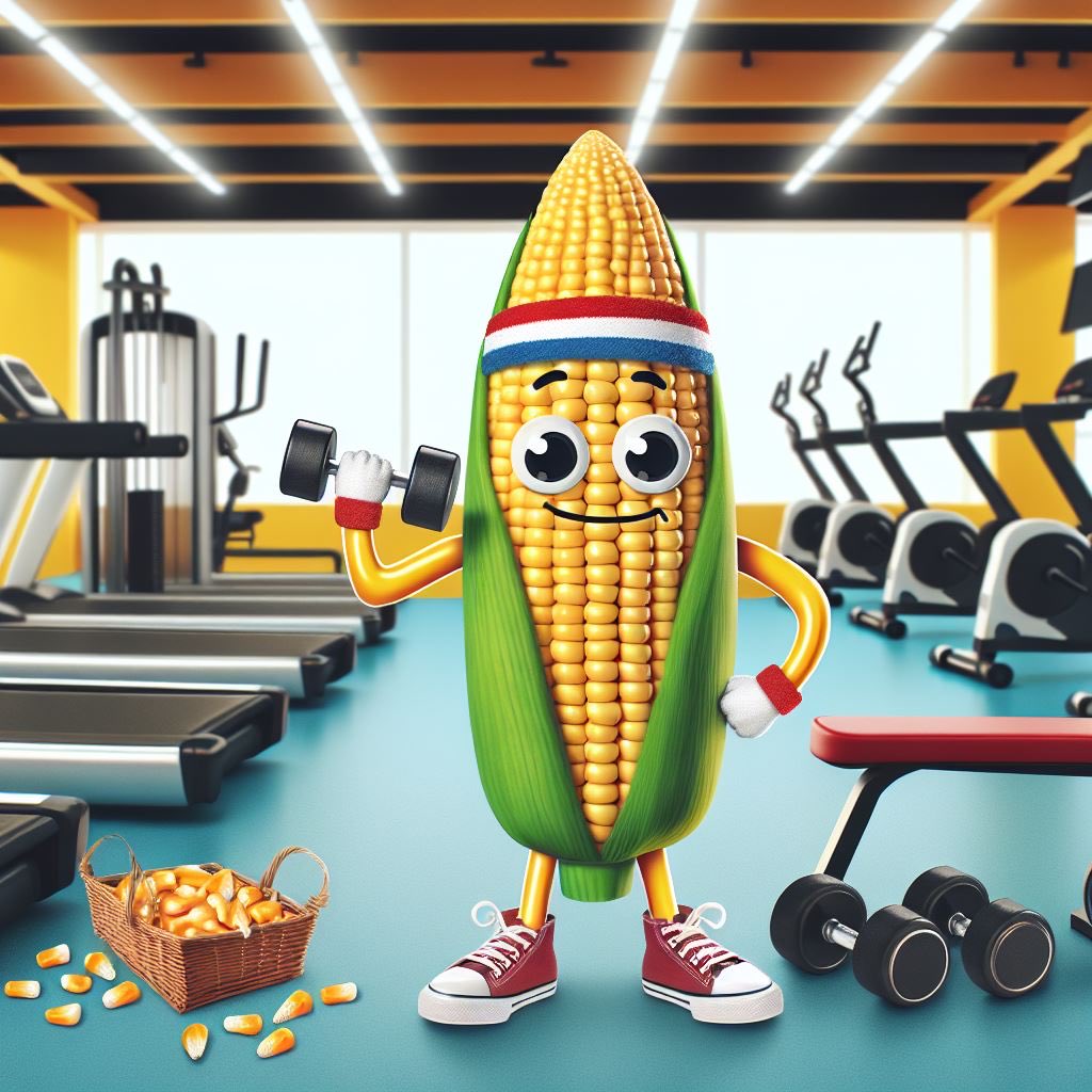 “FS InVISION Corn hit the gym early this morning! 🌽💪 Gotta build those muscles to carry all that yield. There’s no time like today to get in shape with Mr. InVISION! Call your FS Crop Specialist and get growing!  #FSInVISION ⁦@FSServices⁩ #harvest24