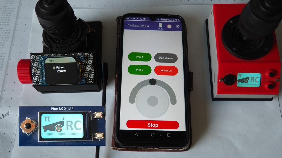ullisun58's tweet image. During the last months i created several Remotecontrols as you see for my Raspberry Pi based #PiMowBot and my own RoπLawnMow Project.

Now it&apos;s time to write an Android-App, hope I can show some test drives soon. Indoor it works perfect.
So be connected :-)
@TGD_Consulting