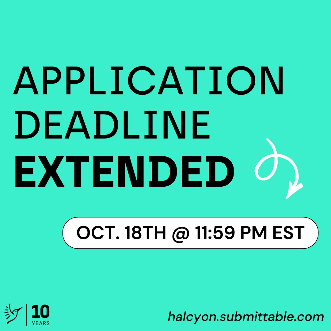 📣 We’re excited to extend the deadline for Halcyon’s open fellowships to this Friday, giving more talented impact entrepreneurs the opportunity to apply to our transformative programs.  

Don't miss this extra chance to get those applications in: ow.ly/pyEO50TLKQH