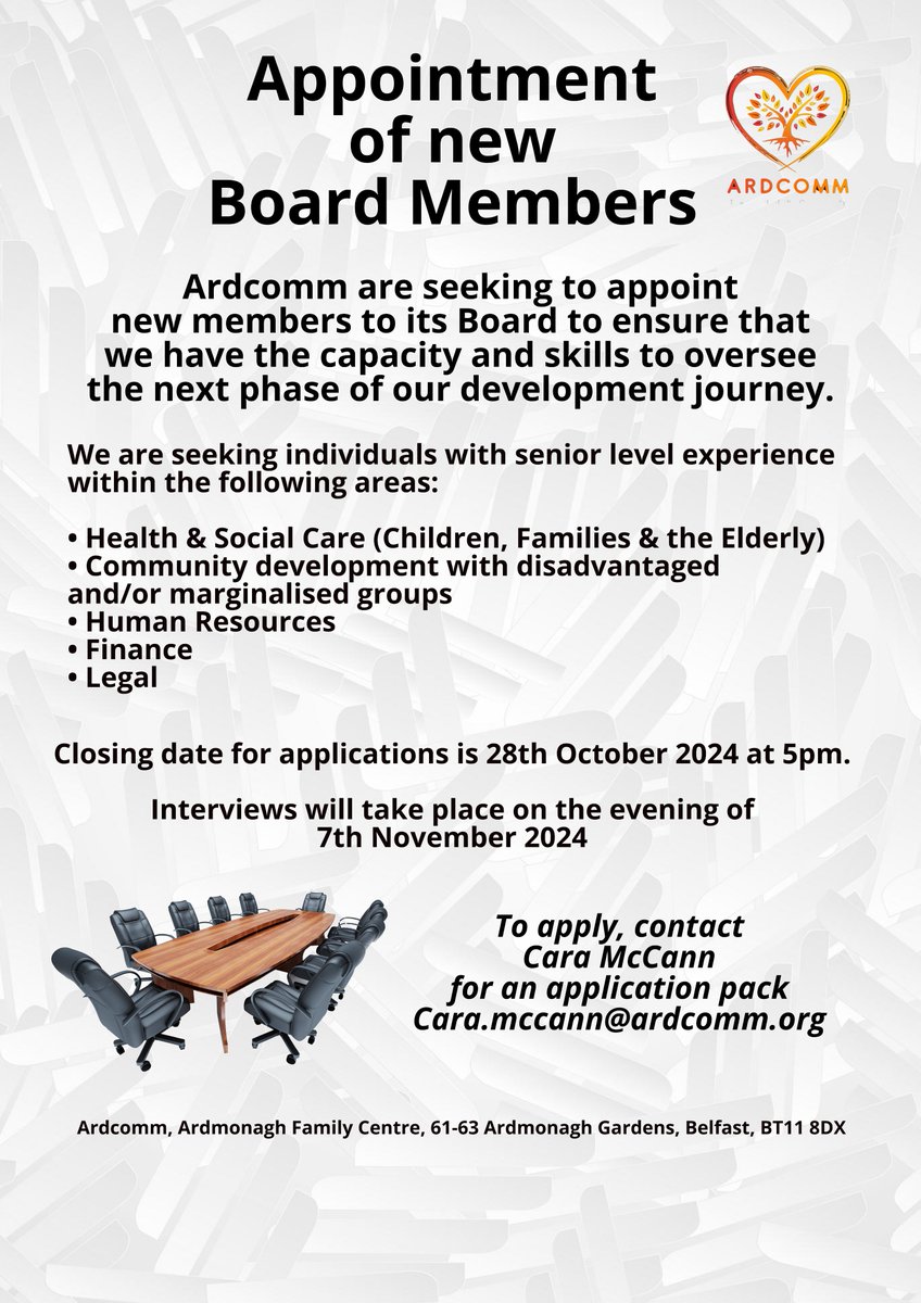Join Our Board of Directors!  
Are you a visionary, driven to make a difference in our community?
We are expanding our Board of Directors and looking for dedicated, passionate individuals who can contribute their time, expertise, and energy to help shape the future of Ardcomm.