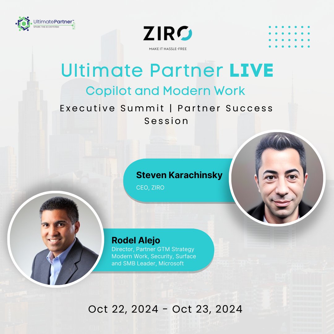 ZIROhassle's tweet image. Our CEO joins #Microsoft&apos;s Rodel Alejo to unveil how #voicedata will supercharge #Copilot. Learn how to level up customer &amp;amp; employee experiences. The future of work is calling—will you answer? Oct 23, 10:45 AM CT. 
#UltimatePartner  #UCaaS